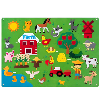 Colorful Educational Kids Felt Learning Wall Display