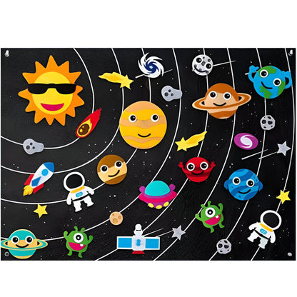 Colorful Educational Kids Felt Learning Wall Display