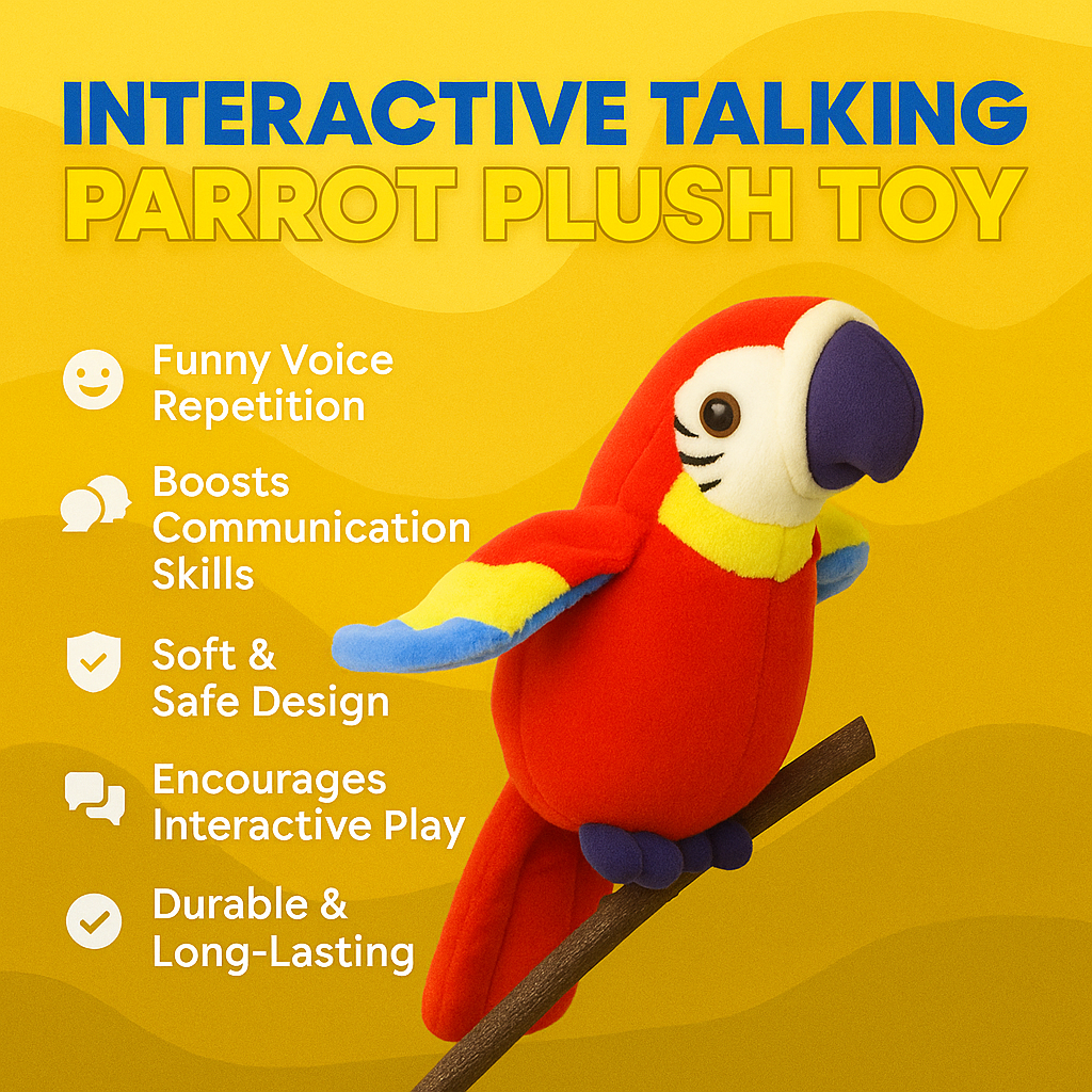 Interactive Talking Parrot Plush Toy for Kids Language Learning 2