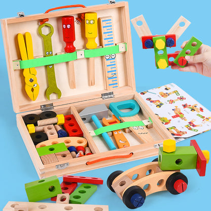 Educational Wooden Building Blocks Toy Set - Lusomart