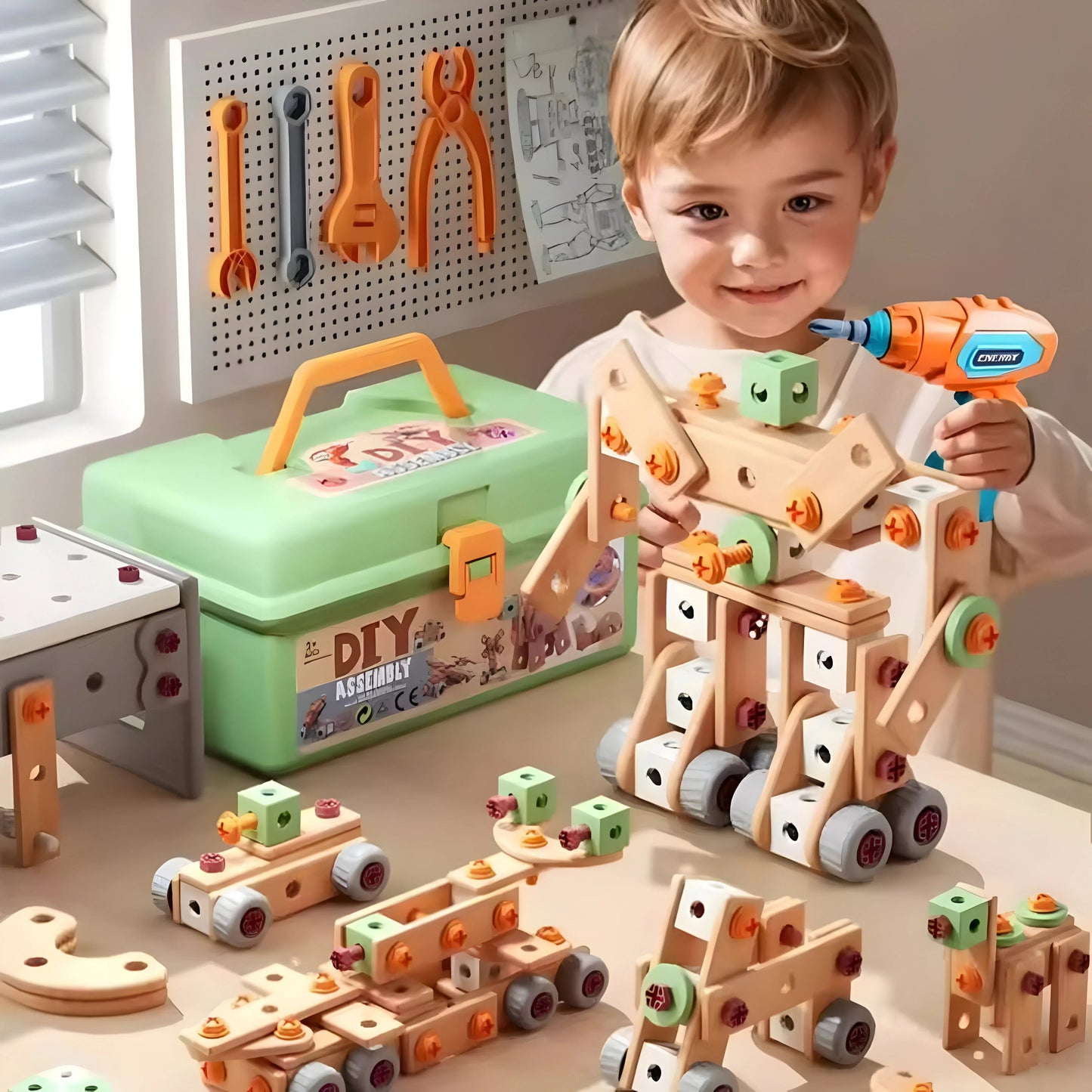 Fun Kids' Building Tool Kit Set - Lusomart