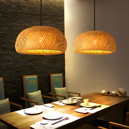 Natural Woven Bamboo Table Lamp
