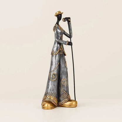 Detailed musician figurine jazz art resin collectible with fine craftsmanship for display shelves