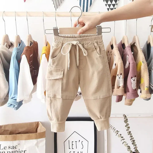 Soft Boys' Cargo Pants with Lots of Pockets - Lusomart