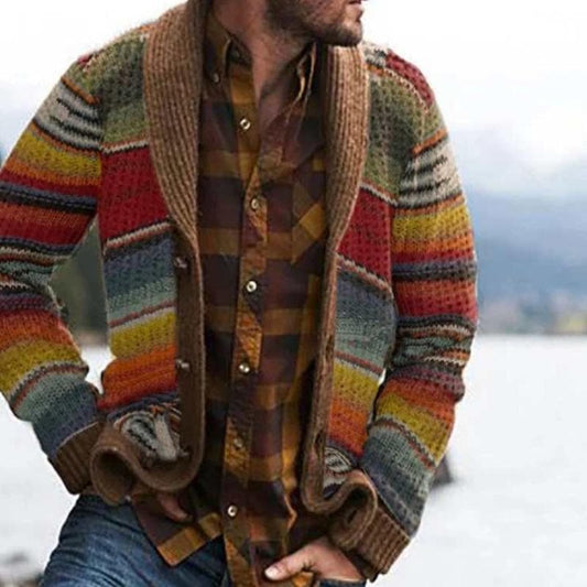 Timeless Stripe Crew Neck Cardigan - Lusomart