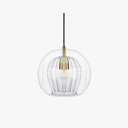 Clear Glass Pendant Lamp with Warm Amber Shade - Lusomart