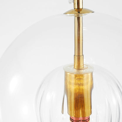 Clear Glass Pendant Lamp with Warm Amber Shade