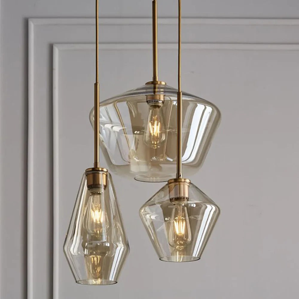 Crystal Glass Drop Pendant Light