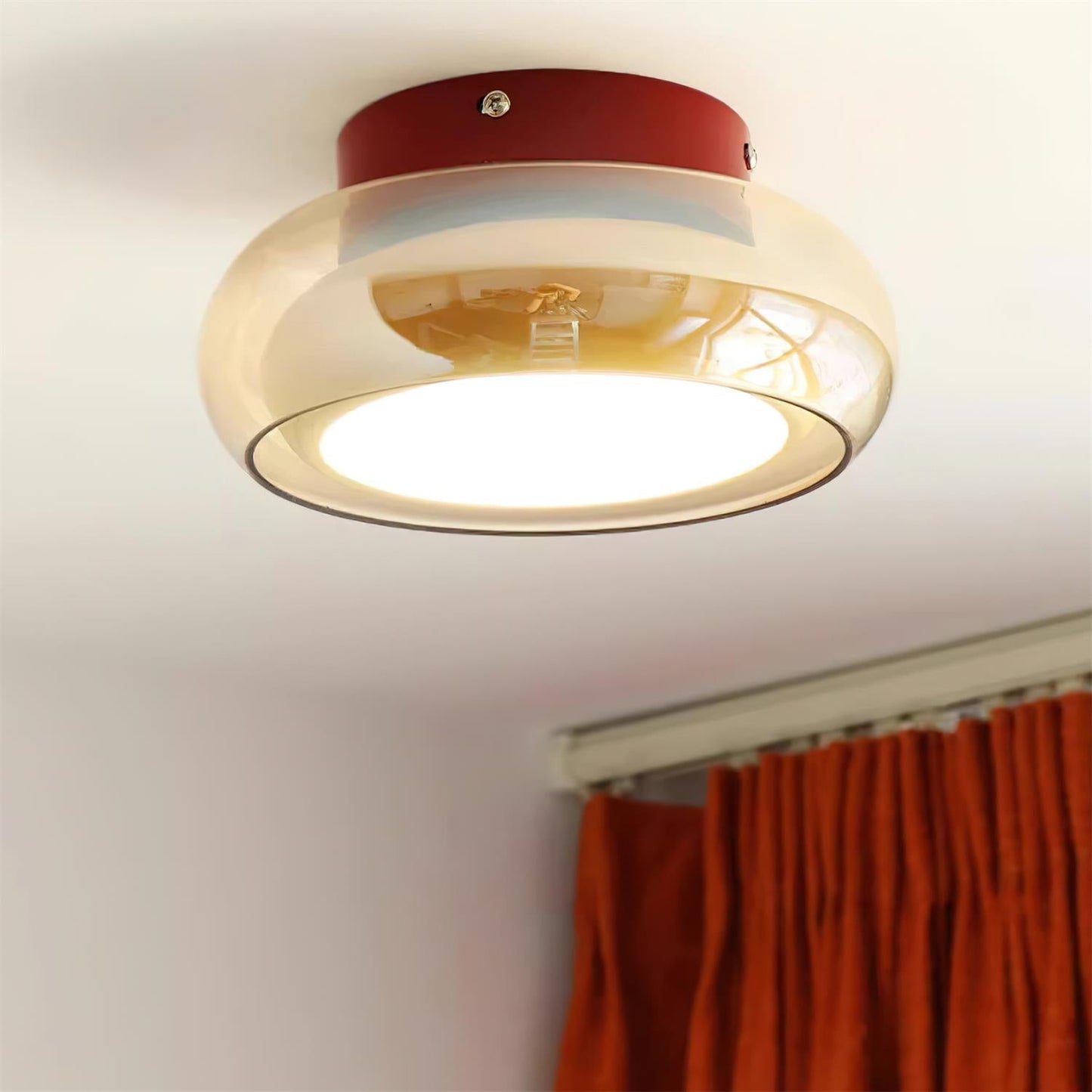 Vintage Round Glass Ceiling Light Fixture