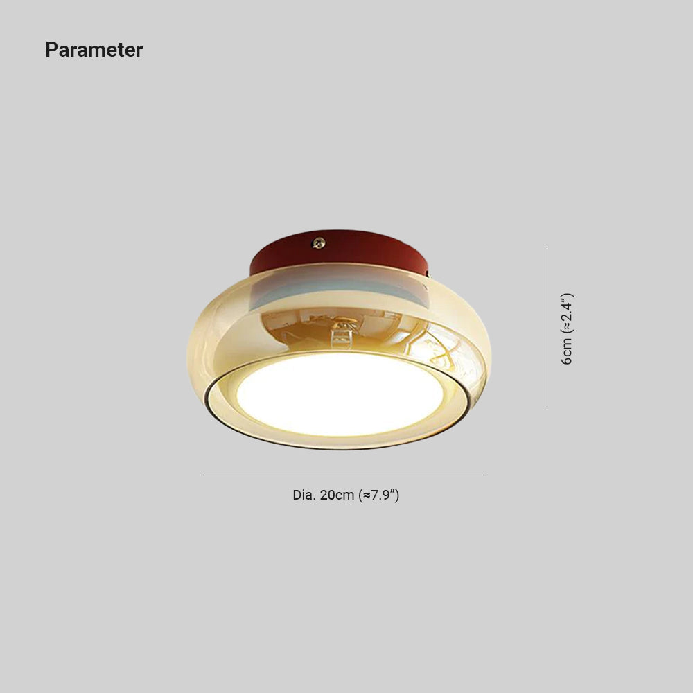 Vintage Round Glass Ceiling Light Fixture