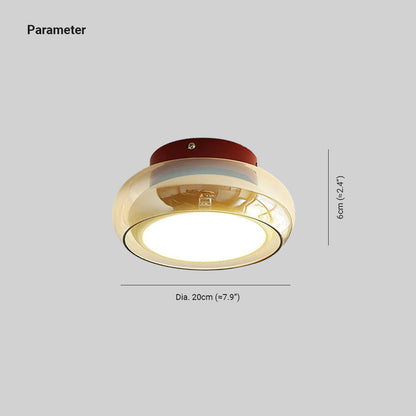 Vintage Round Glass Ceiling Light Fixture