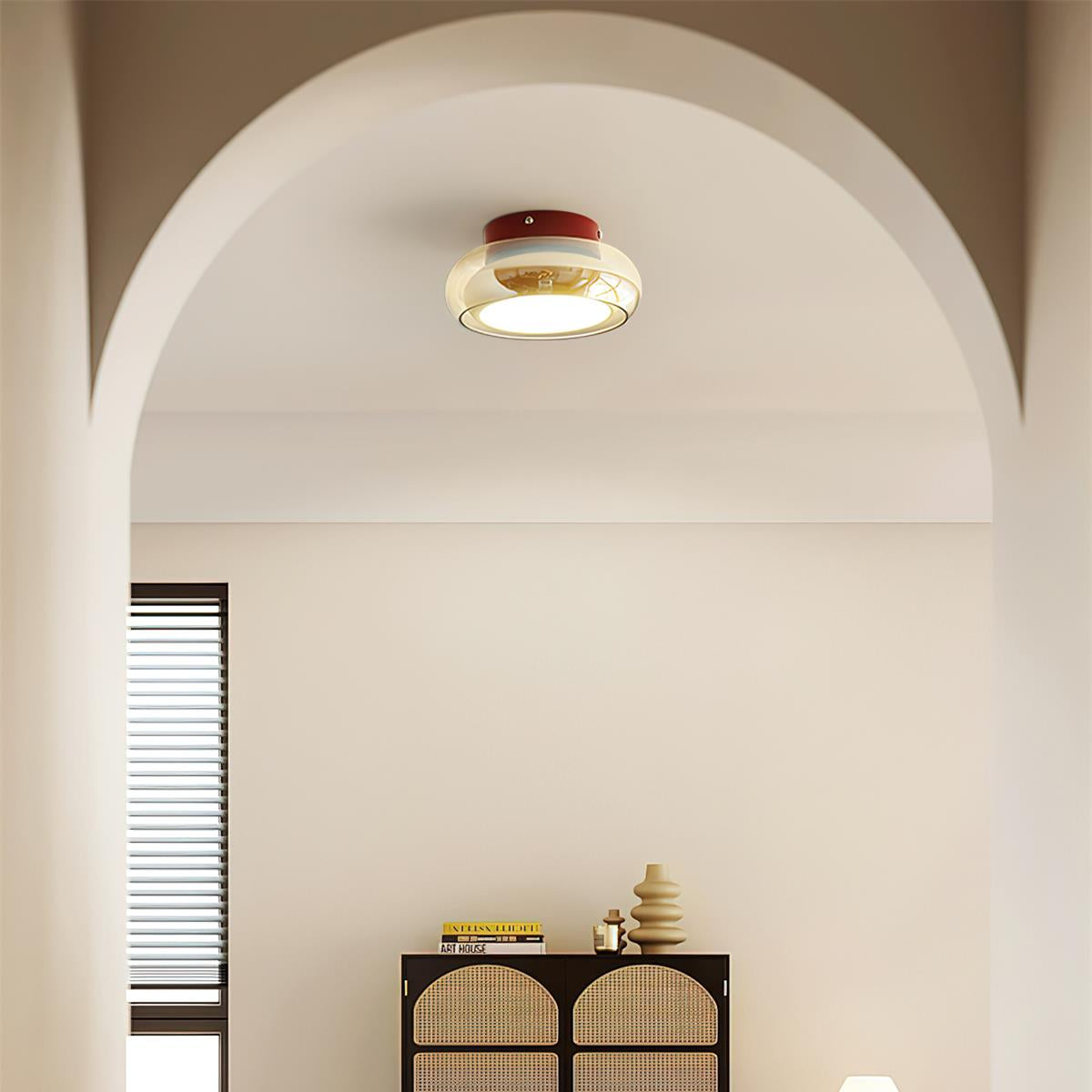 Vintage Round Glass Ceiling Light Fixture