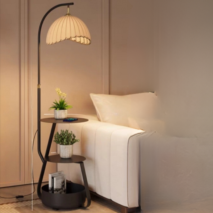 Asian Style 3 Tier End Table Lamp