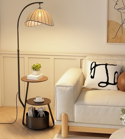Asian Style 3 Tier End Table Lamp