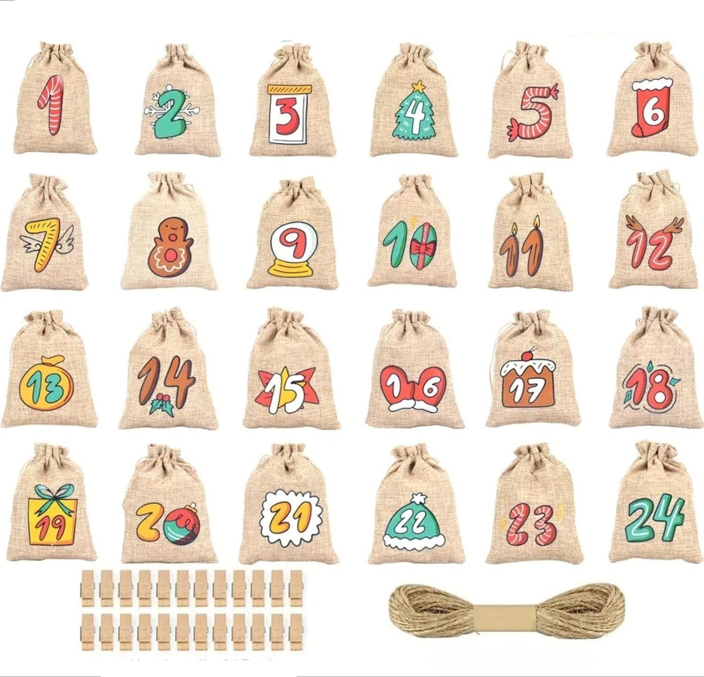 Eco Friendly Hanging Christmas Countdown Calendar - Lusomart