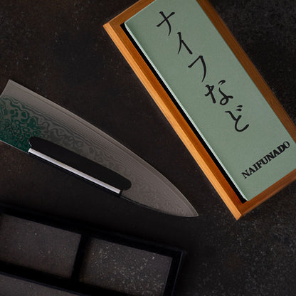 Sharpener Stone Double Sided Bamboo Kitchen Base