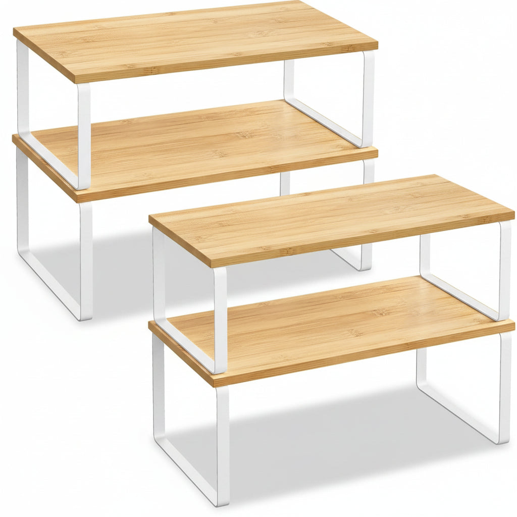 Space Saving Metal Shelf Storage Units for Kitchen Cabinets