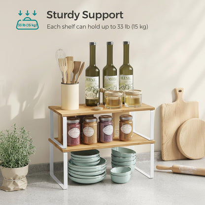 Space Saving Metal Shelf Storage Units for Kitchen Cabinets