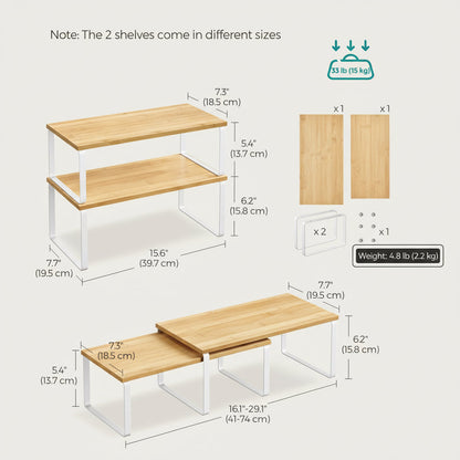 Space Saving Metal Shelf Storage Units for Kitchen Cabinets
