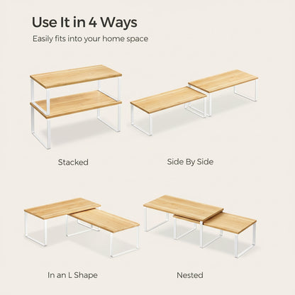 Space Saving Metal Shelf Storage Units for Kitchen Cabinets