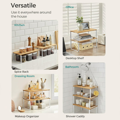 Space Saving Metal Shelf Storage Units for Kitchen Cabinets