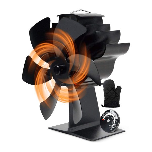 Automatic Wood Stove Fan with Thermometer for Air Circulation - Lusomart