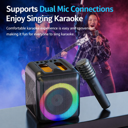 Wireless Karaoke System Portable Bluetooth Speaker Mic