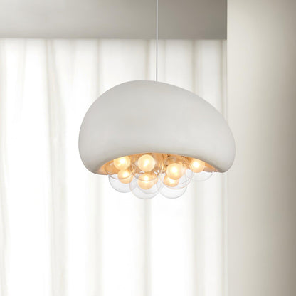 Globe Glass Pendant Light with Bubble Shade