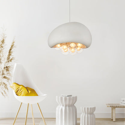 Globe Glass Pendant Light with Bubble Shade