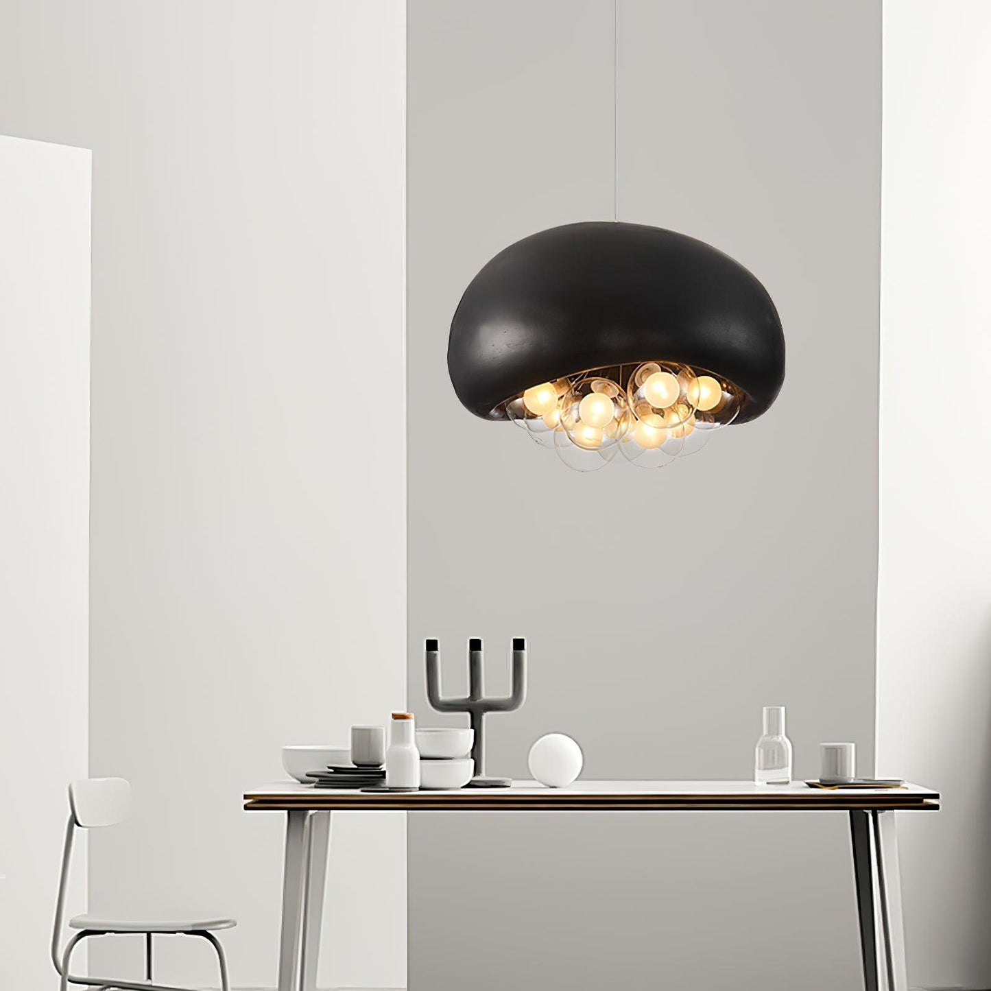 Globe Glass Pendant Light with Bubble Shade