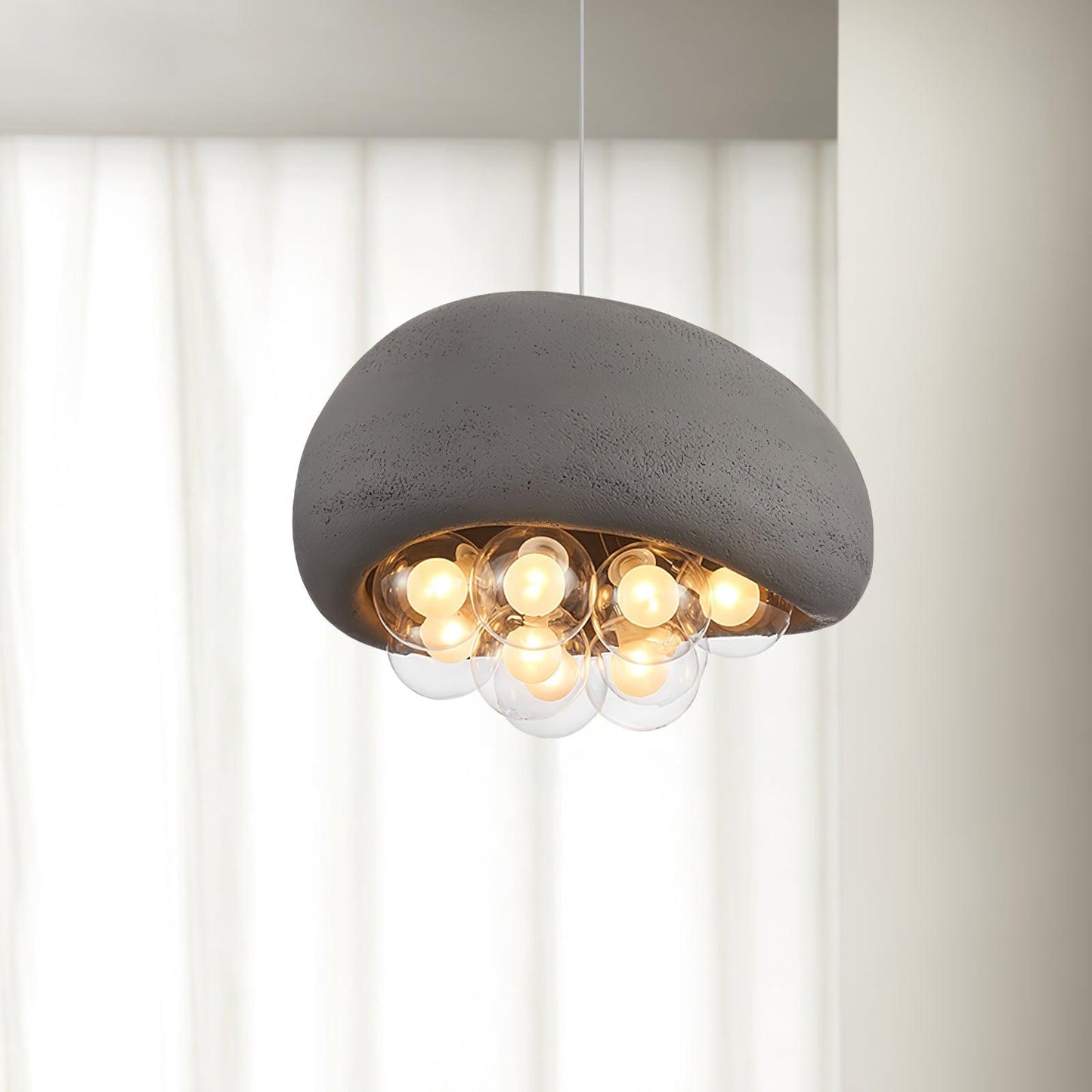Globe Glass Pendant Light with Bubble Shade