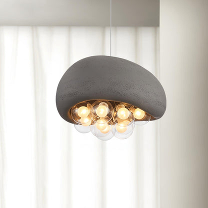 Globe Glass Pendant Light with Bubble Shade