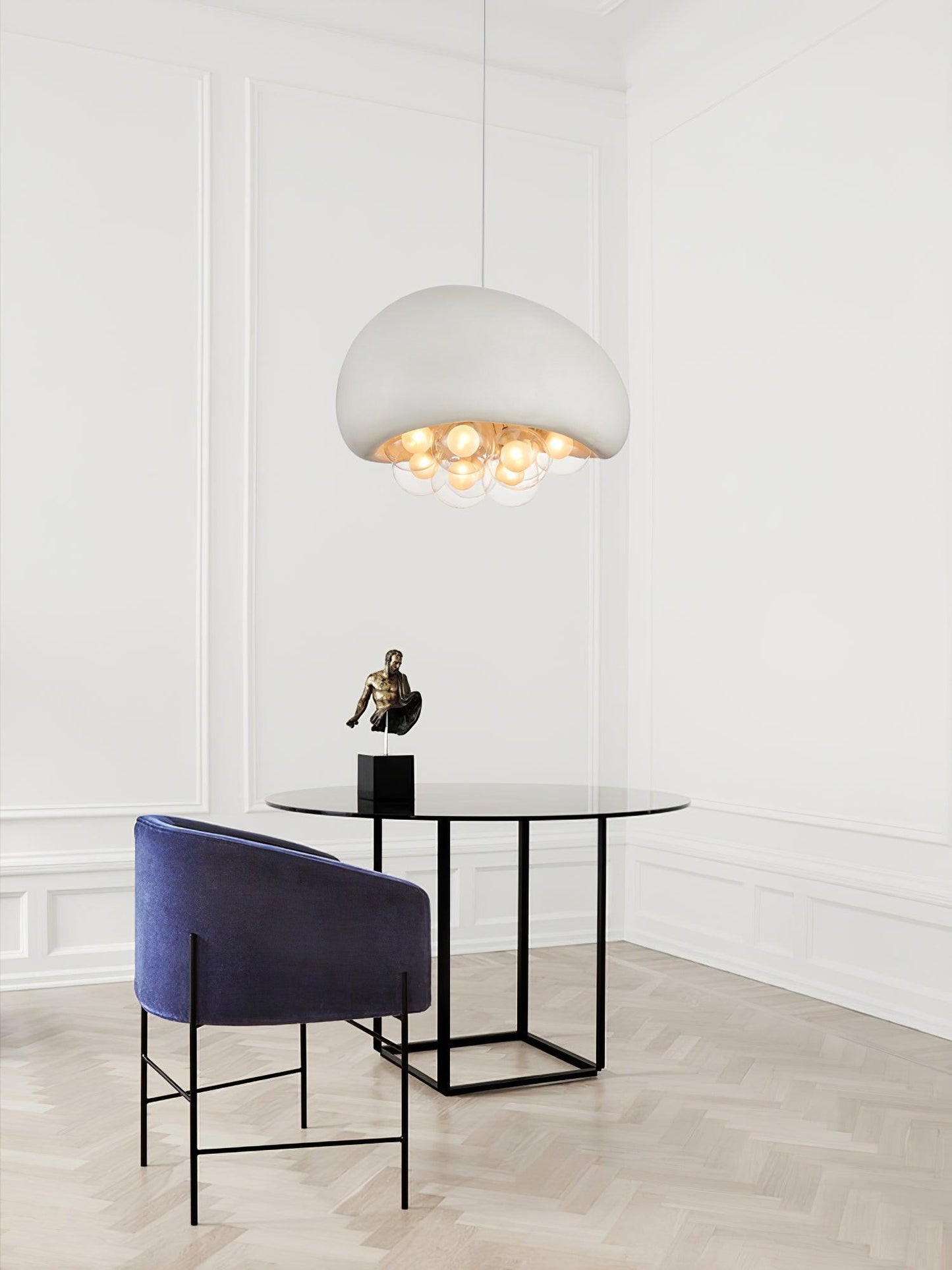 Globe Glass Pendant Light with Bubble Shade