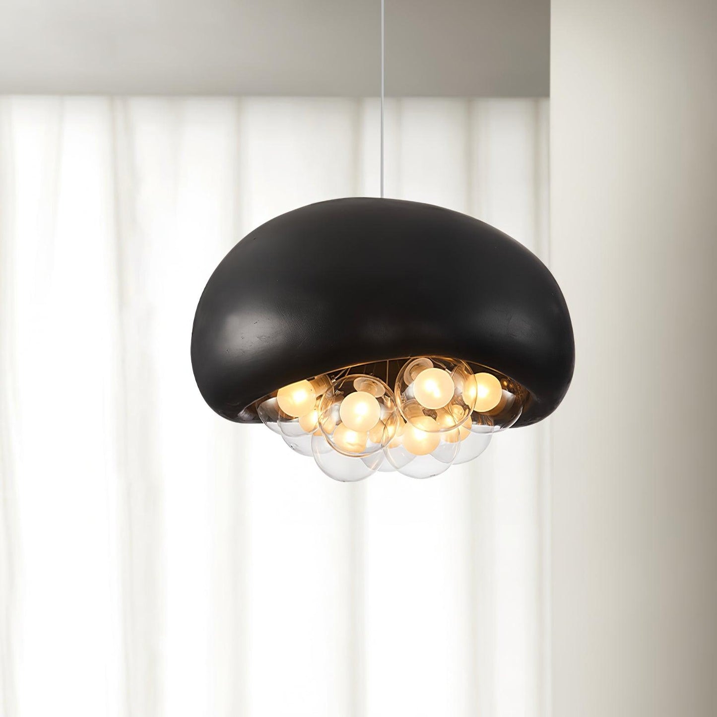 Globe Glass Pendant Light with Bubble Shade