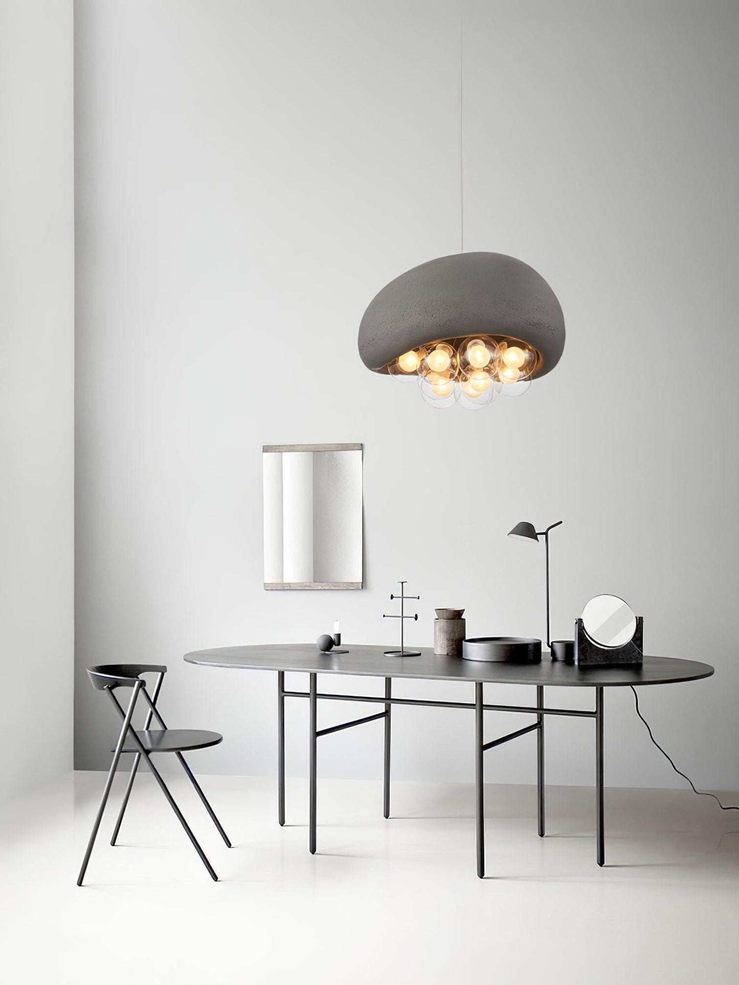Globe Glass Pendant Light with Bubble Shade