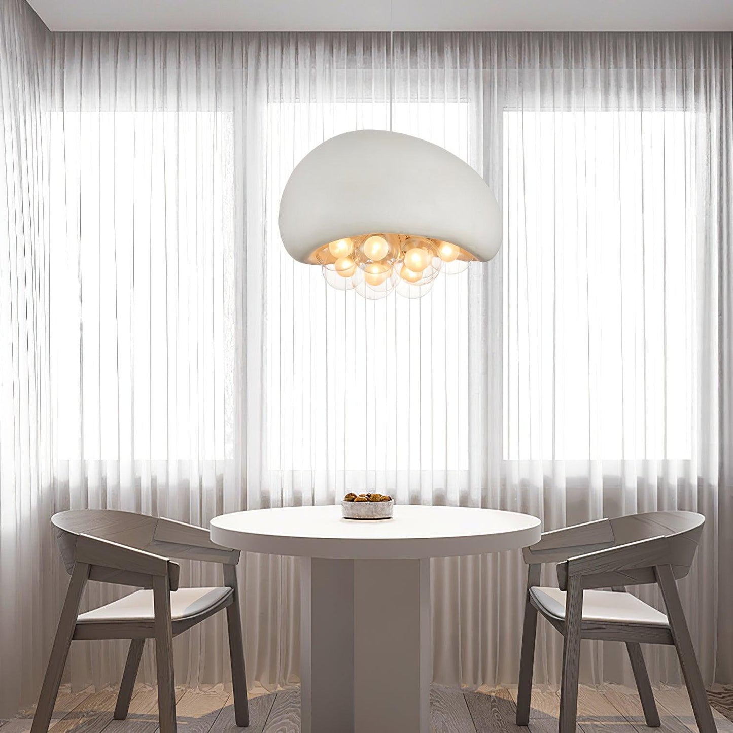 Globe Glass Pendant Light with Bubble Shade