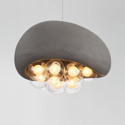 Globe Glass Pendant Light with Bubble Shade