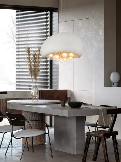 Globe Glass Pendant Light with Bubble Shade