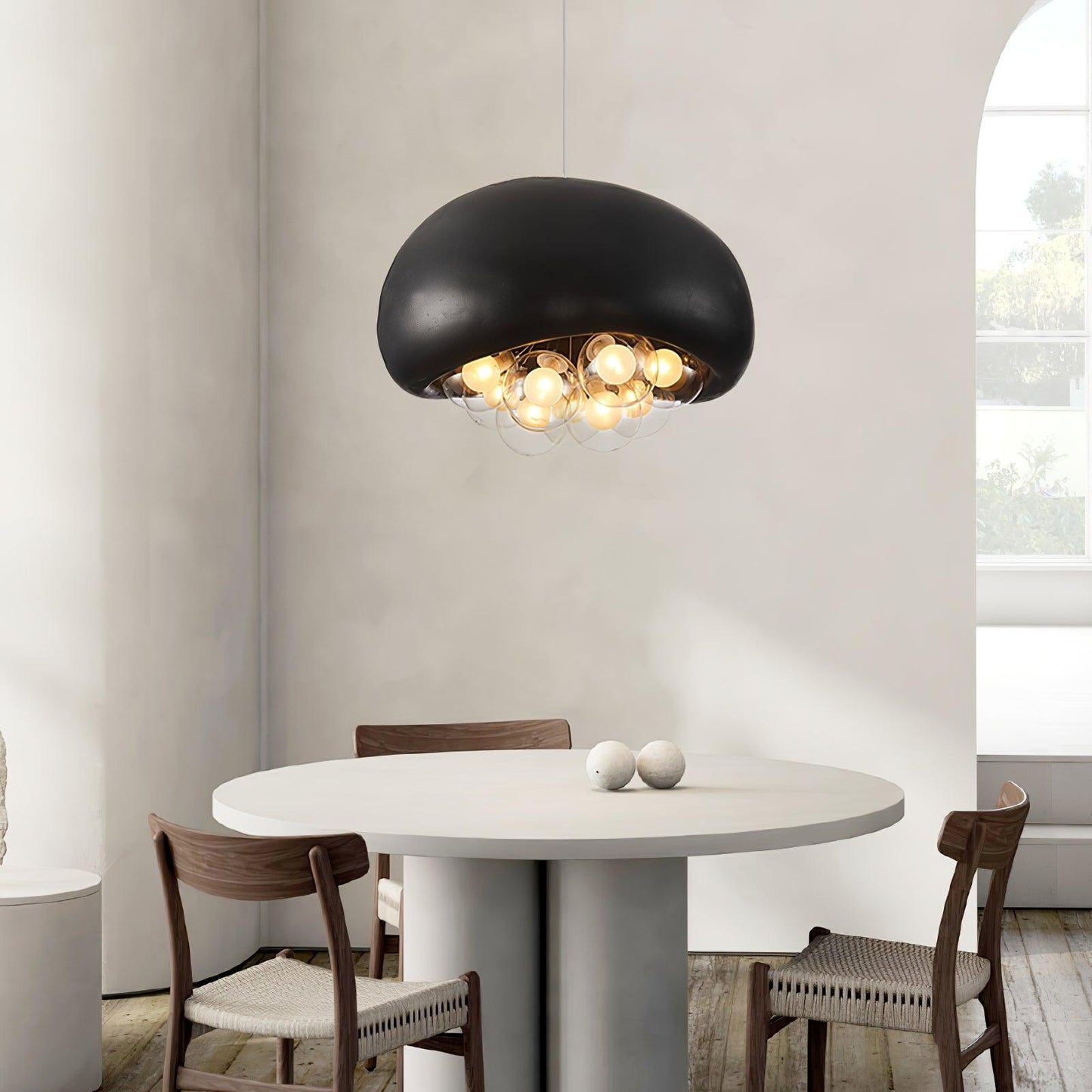 Globe Glass Pendant Light with Bubble Shade - Lusomart