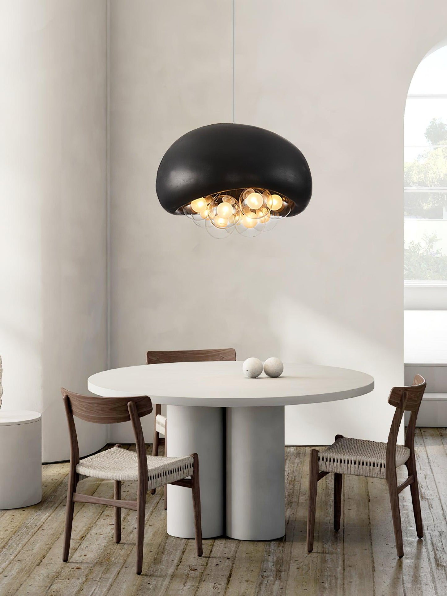 Globe Glass Pendant Light with Bubble Shade