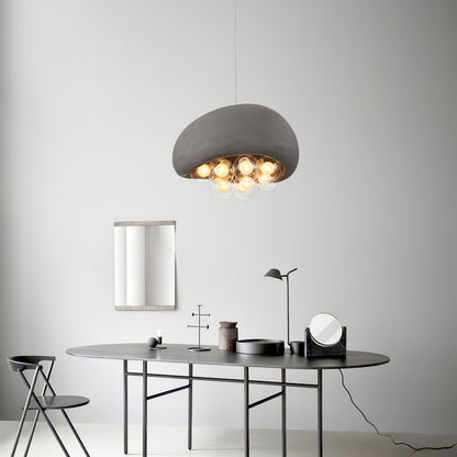 Globe Glass Pendant Light with Bubble Shade