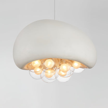 Globe Glass Pendant Light with Bubble Shade