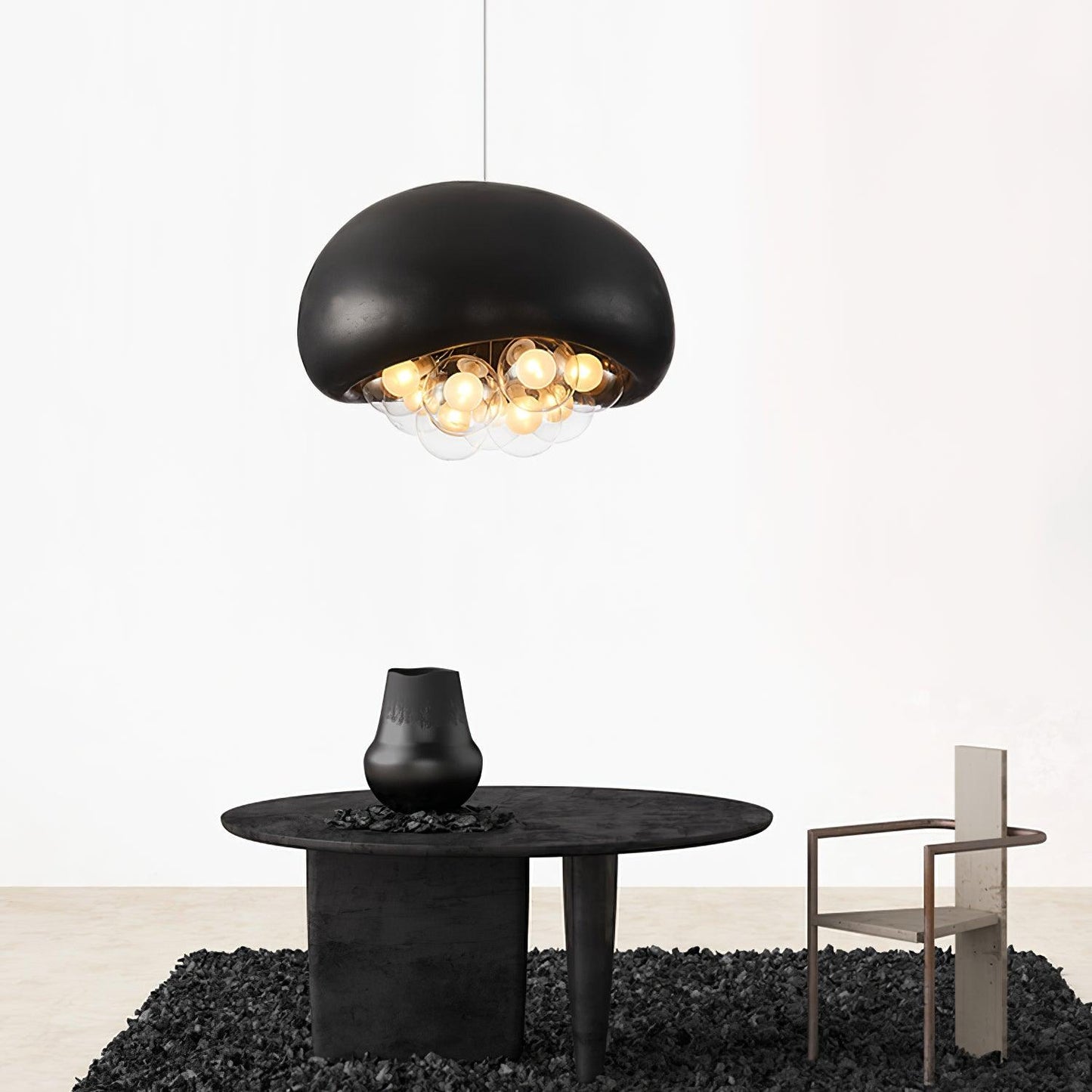 Globe Glass Pendant Light with Bubble Shade