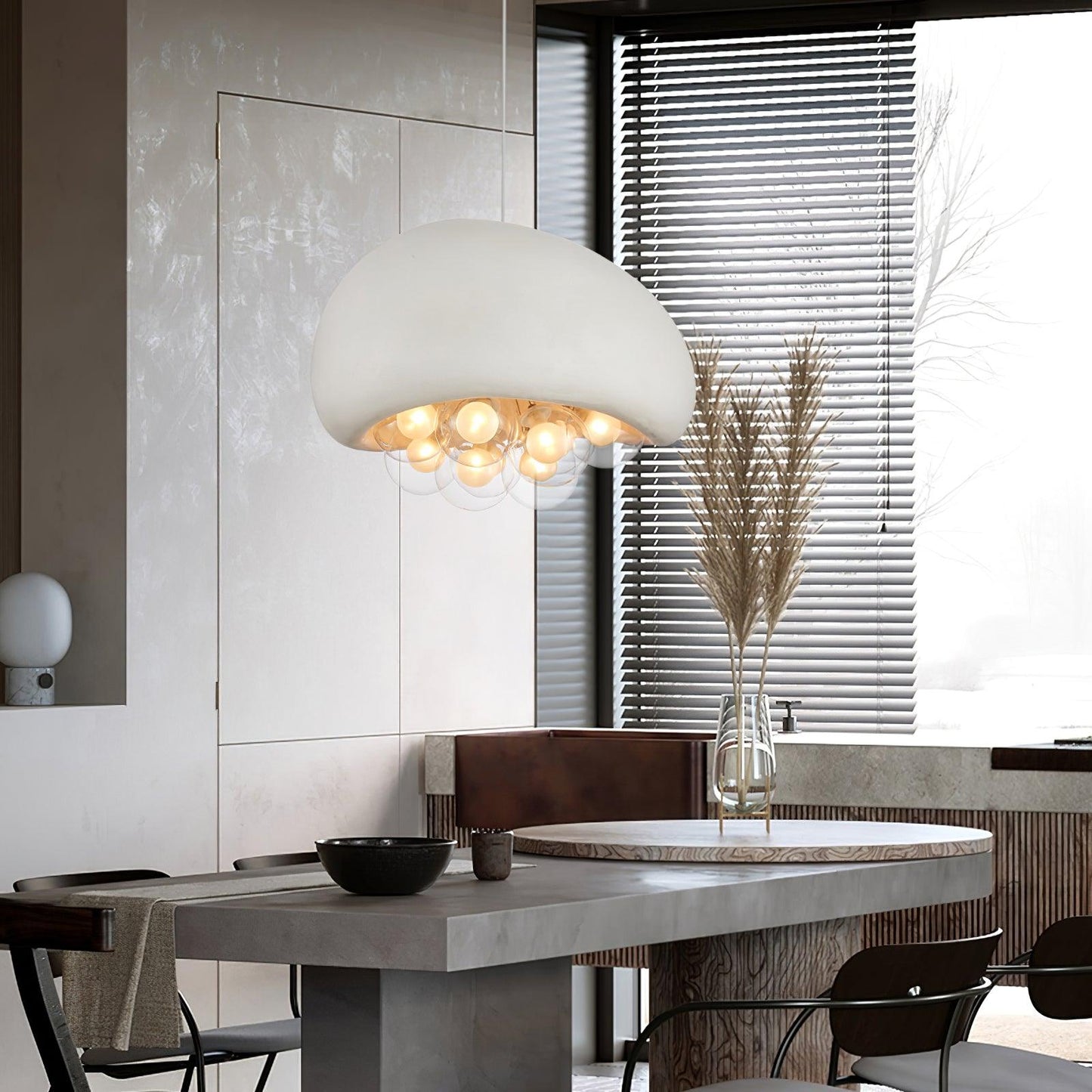 Globe Glass Pendant Light with Bubble Shade