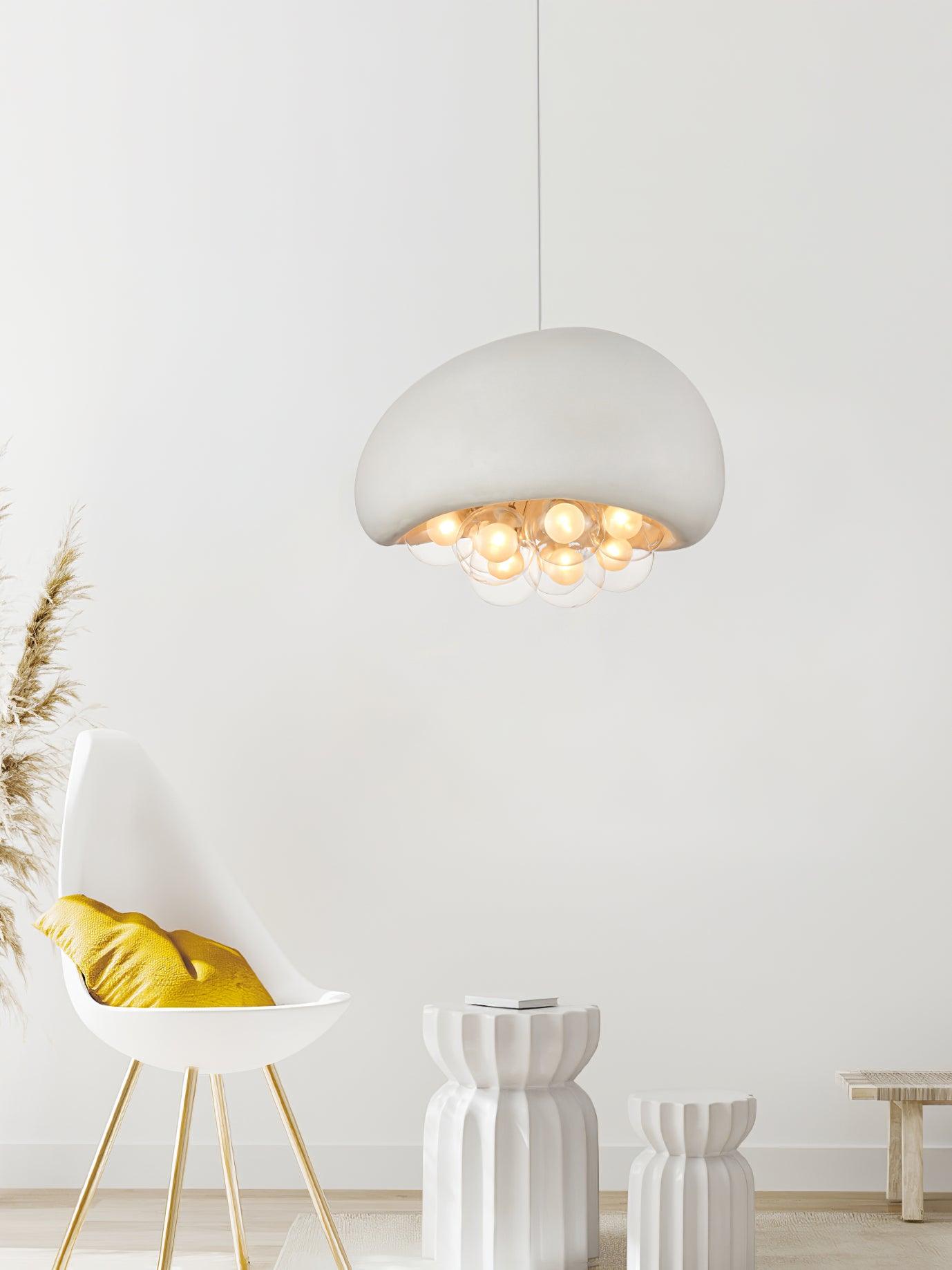 Globe Glass Pendant Light with Bubble Shade