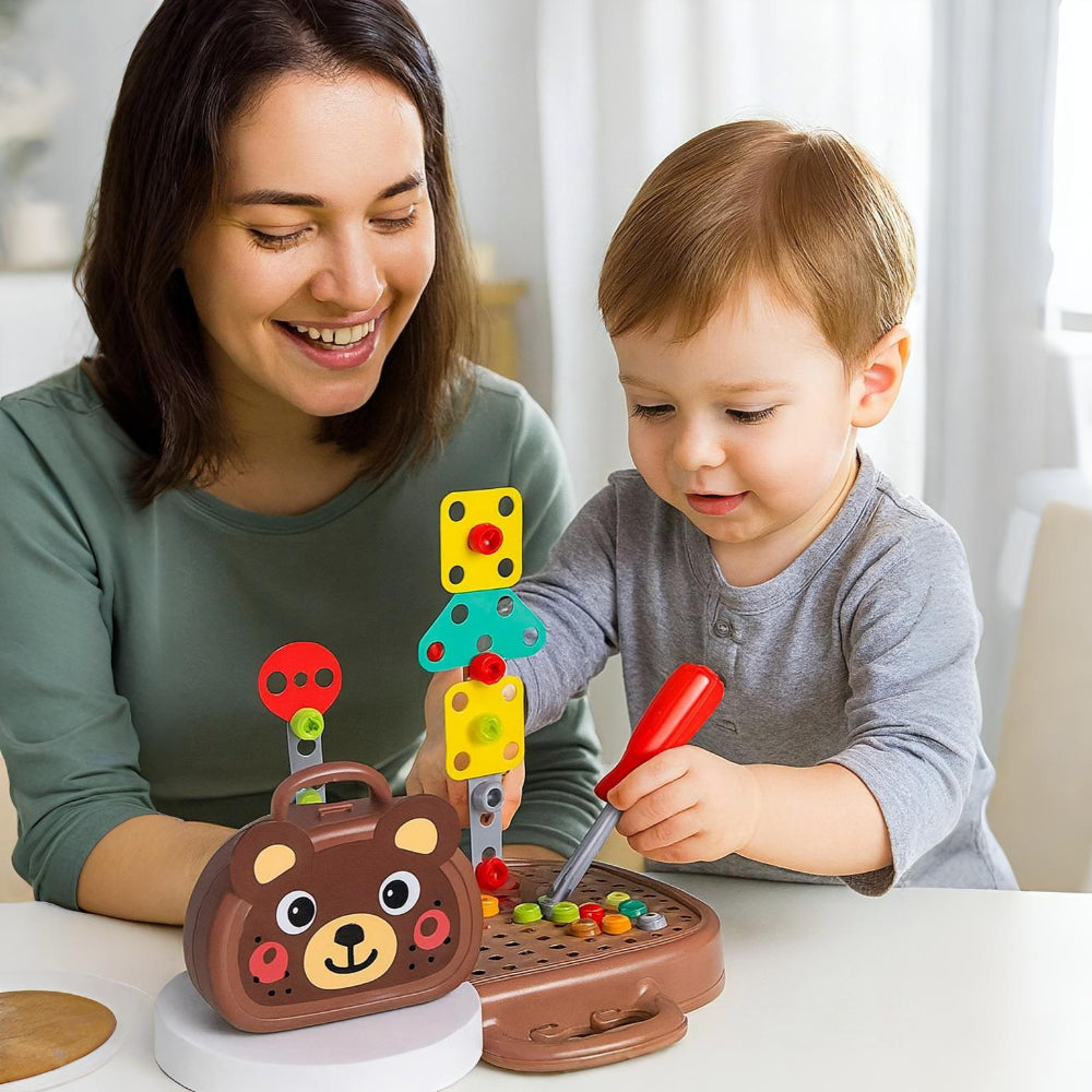 Educational Childrens Construction Block Learning Playset - Lusomart