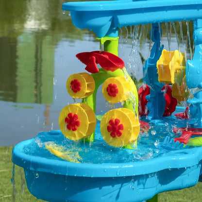 Kids’ 3-in-1 Outdoor Sand and Water Play Table with Accessories Durable Plastic 2