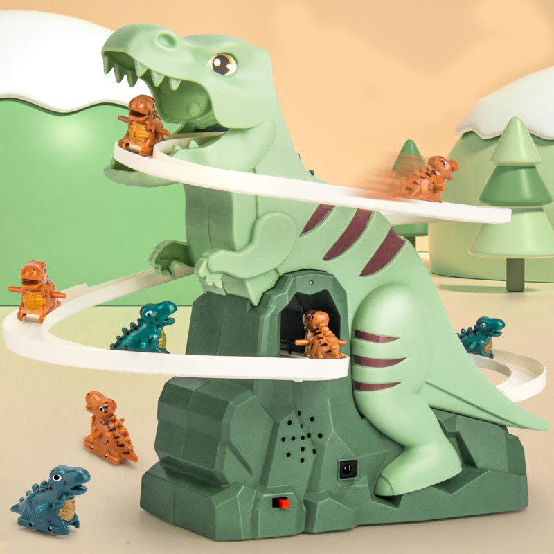 Kids' Dinosaur Race Track Interactive Automatic Climbing Cars LED Lights Plastic 1