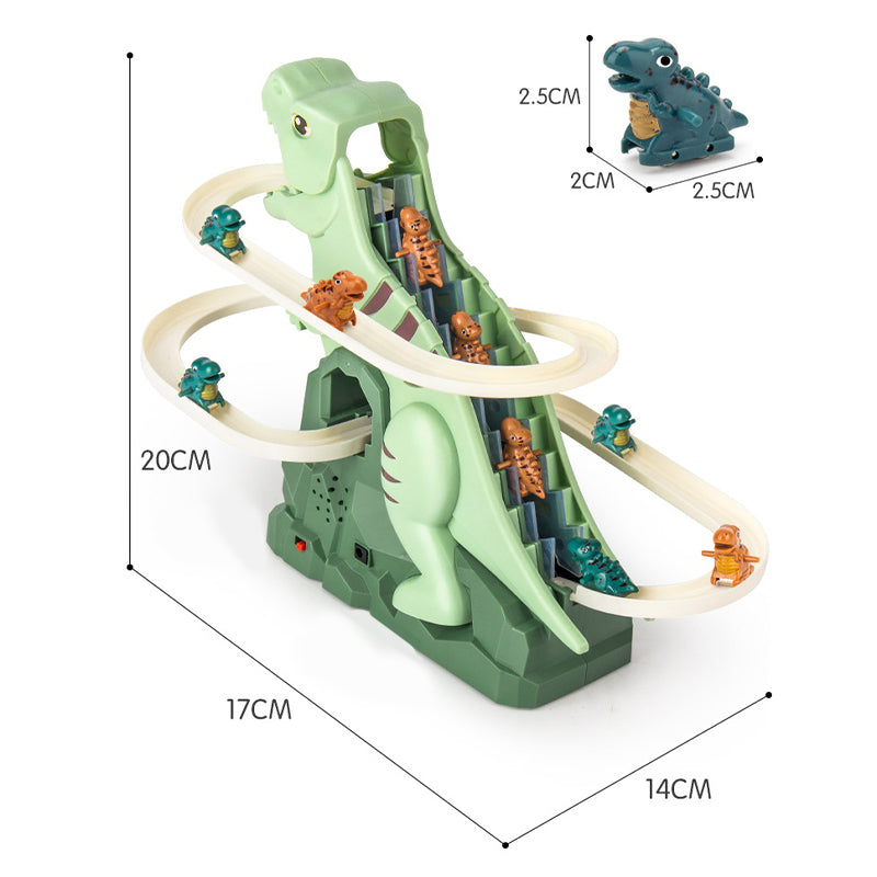 Kids' Dinosaur Race Track Interactive Automatic Climbing Cars LED Lights Plastic 7