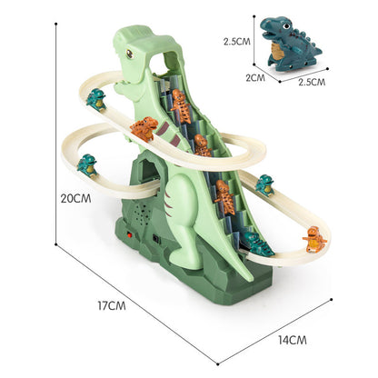 Kids' Dinosaur Race Track Interactive Automatic Climbing Cars LED Lights Plastic 7